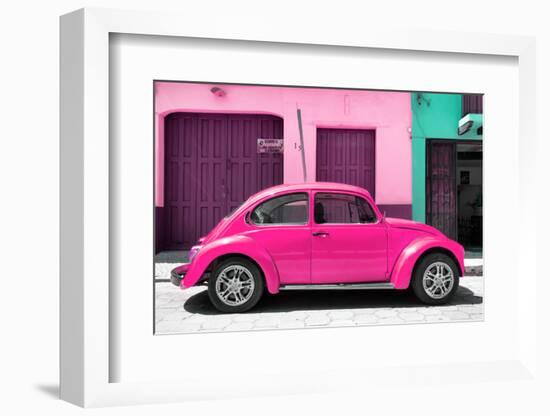 ¡Viva Mexico! Collection - The Deep Pink Beetle Car-Philippe Hugonnard-Framed Photographic Print
