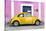 ¡Viva Mexico! Collection - The Gold VW Beetle Car with Light Pink Street Wall-Philippe Hugonnard-Stretched Canvas