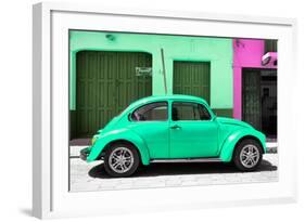 ¡Viva Mexico! Collection - The Green Beetle Car-Philippe Hugonnard-Framed Photographic Print