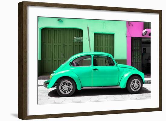 ¡Viva Mexico! Collection - The Green Beetle Car-Philippe Hugonnard-Framed Photographic Print