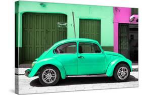 ¡Viva Mexico! Collection - The Green Beetle Car-Philippe Hugonnard-Stretched Canvas