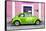 ¡Viva Mexico! Collection - The Kelly Green VW Beetle Car with Light Pink Street Wall-Philippe Hugonnard-Framed Stretched Canvas