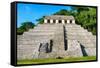 ¡Viva Mexico! Collection - The Mayan Temple of Inscriptions - Palenque-Philippe Hugonnard-Framed Stretched Canvas