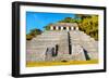 ¡Viva Mexico! Collection - The Mayan Temple of Inscriptions with Fall Colors - Palenque-Philippe Hugonnard-Framed Photographic Print