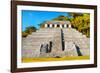 ¡Viva Mexico! Collection - The Mayan Temple of Inscriptions with Fall Colors - Palenque-Philippe Hugonnard-Framed Photographic Print