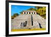 ¡Viva Mexico! Collection - The Mayan Temple of Inscriptions with Fall Colors - Palenque-Philippe Hugonnard-Framed Photographic Print