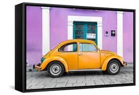 ¡Viva Mexico! Collection - The Orange VW Beetle Car with Mauve Street Wall-Philippe Hugonnard-Framed Stretched Canvas