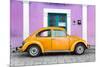 ¡Viva Mexico! Collection - The Orange VW Beetle Car with Mauve Street Wall-Philippe Hugonnard-Mounted Photographic Print