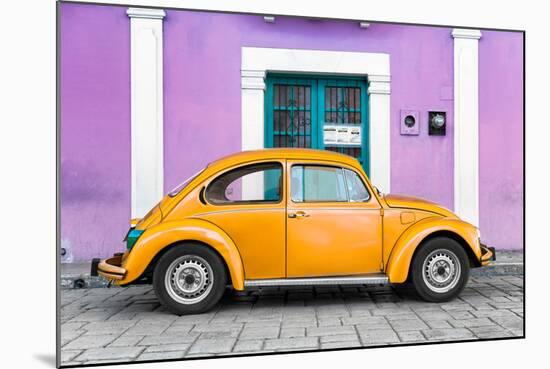 ¡Viva Mexico! Collection - The Orange VW Beetle Car with Mauve Street Wall-Philippe Hugonnard-Mounted Photographic Print