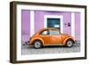 ¡Viva Mexico! Collection - The Orange VW Beetle Car with Thistle Street Wall-Philippe Hugonnard-Framed Photographic Print