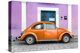 ¡Viva Mexico! Collection - The Orange VW Beetle Car with Thistle Street Wall-Philippe Hugonnard-Stretched Canvas