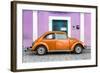 ¡Viva Mexico! Collection - The Orange VW Beetle Car with Thistle Street Wall-Philippe Hugonnard-Framed Photographic Print