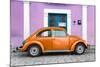¡Viva Mexico! Collection - The Orange VW Beetle Car with Thistle Street Wall-Philippe Hugonnard-Mounted Photographic Print