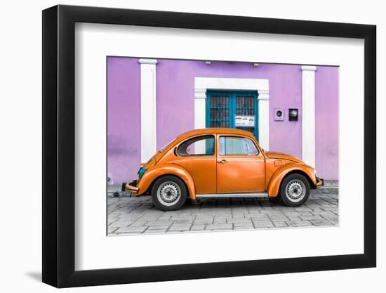 ¡Viva Mexico! Collection - The Orange VW Beetle Car with Thistle Street Wall-Philippe Hugonnard-Framed Premium Photographic Print