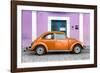 ¡Viva Mexico! Collection - The Orange VW Beetle Car with Thistle Street Wall-Philippe Hugonnard-Framed Photographic Print