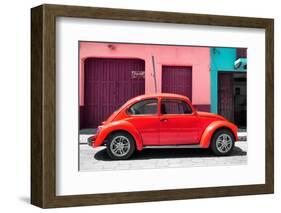 ¡Viva Mexico! Collection - The Red Beetle Car-Philippe Hugonnard-Framed Photographic Print