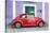 ¡Viva Mexico! Collection - The Red VW Beetle Car with Purple Street Wall-Philippe Hugonnard-Stretched Canvas