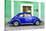 ¡Viva Mexico! Collection - The Royal Blue VW Beetle Car with Green Street Wall-Philippe Hugonnard-Stretched Canvas