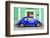 ¡Viva Mexico! Collection - The Royal Blue VW Beetle Car with Green Street Wall-Philippe Hugonnard-Framed Photographic Print