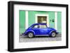 ¡Viva Mexico! Collection - The Royal Blue VW Beetle Car with Green Street Wall-Philippe Hugonnard-Framed Photographic Print