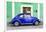¡Viva Mexico! Collection - The Royal Blue VW Beetle Car with Green Street Wall-Philippe Hugonnard-Framed Photographic Print