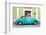 ¡Viva Mexico! Collection - The Teal VW Beetle Car with Lime Green Street Wall-Philippe Hugonnard-Framed Photographic Print