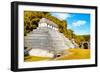 ¡Viva Mexico! Collection - The Temple of the Inscription with Fall Colors - Palenque-Philippe Hugonnard-Framed Photographic Print