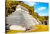 ¡Viva Mexico! Collection - The Temple of the Inscription with Fall Colors - Palenque-Philippe Hugonnard-Stretched Canvas
