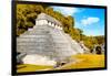 ¡Viva Mexico! Collection - The Temple of the Inscription with Fall Colors - Palenque-Philippe Hugonnard-Framed Photographic Print