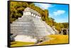 ¡Viva Mexico! Collection - The Temple of the Inscription with Fall Colors - Palenque-Philippe Hugonnard-Framed Stretched Canvas