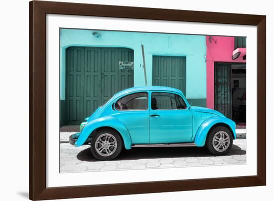 ¡Viva Mexico! Collection - The Turquoise Beetle Car-Philippe Hugonnard-Framed Photographic Print