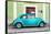 ?Viva Mexico! Collection - The Turquoise VW Beetle Car with Lime Green Street Wall-Philippe Hugonnard-Framed Stretched Canvas