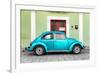 ?Viva Mexico! Collection - The Turquoise VW Beetle Car with Lime Green Street Wall-Philippe Hugonnard-Framed Photographic Print