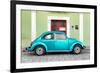 ?Viva Mexico! Collection - The Turquoise VW Beetle Car with Lime Green Street Wall-Philippe Hugonnard-Framed Photographic Print