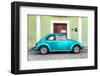 ?Viva Mexico! Collection - The Turquoise VW Beetle Car with Lime Green Street Wall-Philippe Hugonnard-Framed Photographic Print