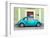 ?Viva Mexico! Collection - The Turquoise VW Beetle Car with Lime Green Street Wall-Philippe Hugonnard-Framed Photographic Print