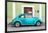 ?Viva Mexico! Collection - The Turquoise VW Beetle Car with Lime Green Street Wall-Philippe Hugonnard-Framed Photographic Print