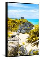 ¡Viva Mexico! Collection - Tulum Ruins along Caribbean Coastline III-Philippe Hugonnard-Framed Stretched Canvas