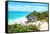 ¡Viva Mexico! Collection - Tulum Ruins along Caribbean Coastline IV-Philippe Hugonnard-Framed Stretched Canvas