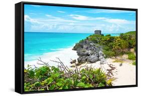 ¡Viva Mexico! Collection - Tulum Ruins along Caribbean Coastline IV-Philippe Hugonnard-Framed Stretched Canvas