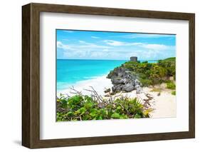 ¡Viva Mexico! Collection - Tulum Ruins along Caribbean Coastline IV-Philippe Hugonnard-Framed Photographic Print