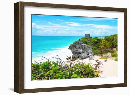 ¡Viva Mexico! Collection - Tulum Ruins along Caribbean Coastline IV-Philippe Hugonnard-Framed Photographic Print