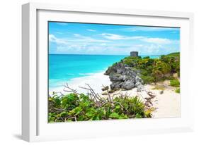 ¡Viva Mexico! Collection - Tulum Ruins along Caribbean Coastline IV-Philippe Hugonnard-Framed Photographic Print