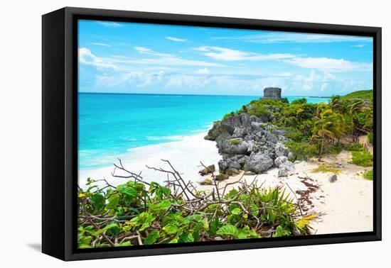 ¡Viva Mexico! Collection - Tulum Ruins along Caribbean Coastline IV-Philippe Hugonnard-Framed Stretched Canvas