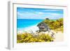 ¡Viva Mexico! Collection - Tulum Ruins along Caribbean Coastline V-Philippe Hugonnard-Framed Photographic Print