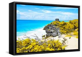 ¡Viva Mexico! Collection - Tulum Ruins along Caribbean Coastline V-Philippe Hugonnard-Framed Stretched Canvas