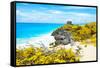 ¡Viva Mexico! Collection - Tulum Ruins along Caribbean Coastline V-Philippe Hugonnard-Framed Stretched Canvas