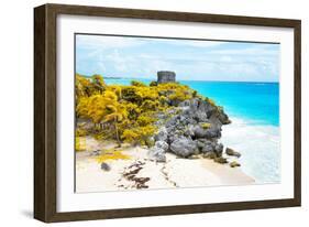 ¡Viva Mexico! Collection - Tulum Ruins along Caribbean Coastline VII-Philippe Hugonnard-Framed Photographic Print