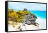 ¡Viva Mexico! Collection - Tulum Ruins along Caribbean Coastline VII-Philippe Hugonnard-Framed Stretched Canvas