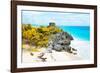 ¡Viva Mexico! Collection - Tulum Ruins along Caribbean Coastline VII-Philippe Hugonnard-Framed Photographic Print